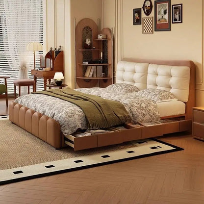 Elegant Upholstered Platform Bed — Modern Double Bed Frame