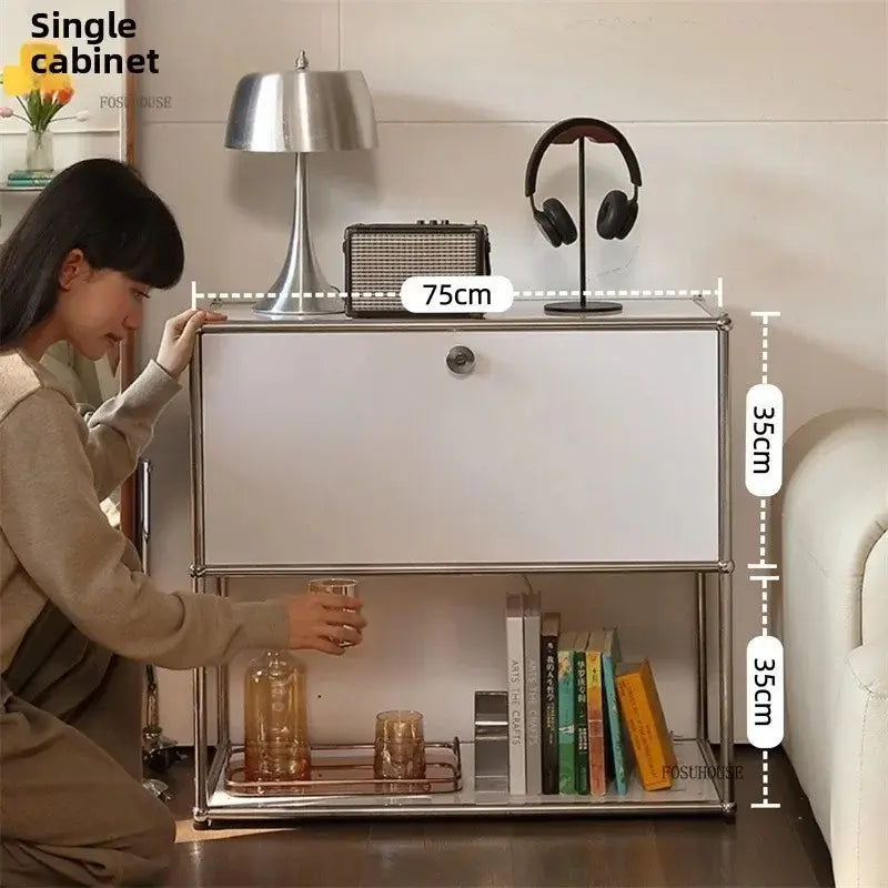 MLG Modern Dual Cabinet – Wood & Acrylic Living Room Storage
