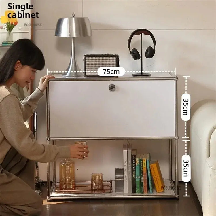 MLG Modern Dual Cabinet – Wood & Acrylic Living Room Storage
