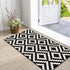 Geometric entryway rug with bold Aubusson-inspired patterns and soft non-slip flannel surface in four sizes