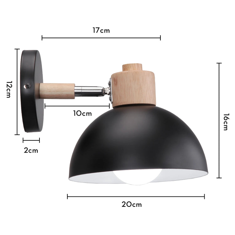 Nordic LED Wall Lamp Wood Creative Lighting Fixture Guest Room Balcony Staircase Sconce Bedroom Bedside Decor Light Chandelier Jonine&