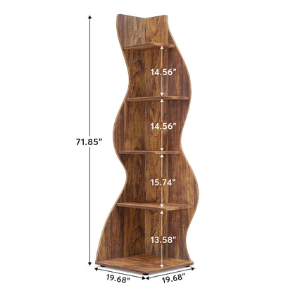 The Corner That Finally Does Something — Tribesigns 5-Tier Wall Corner Bookshelf & Plant Stand