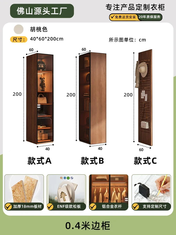 Luxury L-Shaped Glass Wardrobe — Modern Bedroom Closet