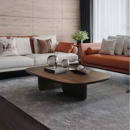 Nordic Minimalist Coffee Table — Modern Wood & Glam Living Room Center Table