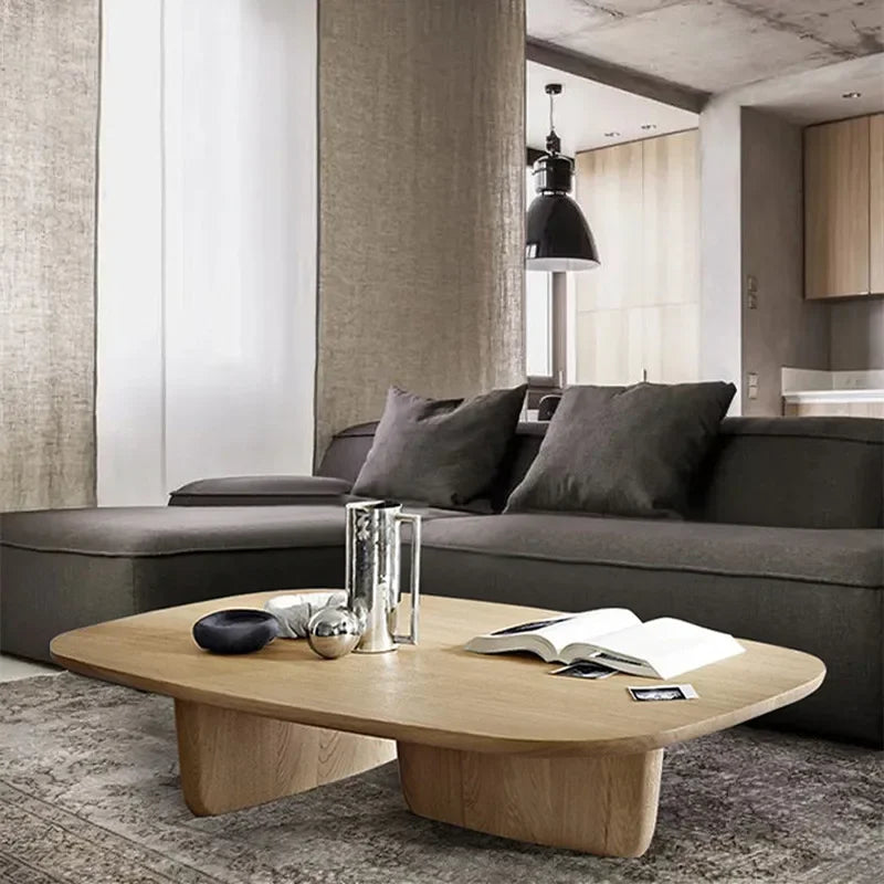 Nordic Minimalist Coffee Table — Modern Wood & Glam Living Room Center Table
