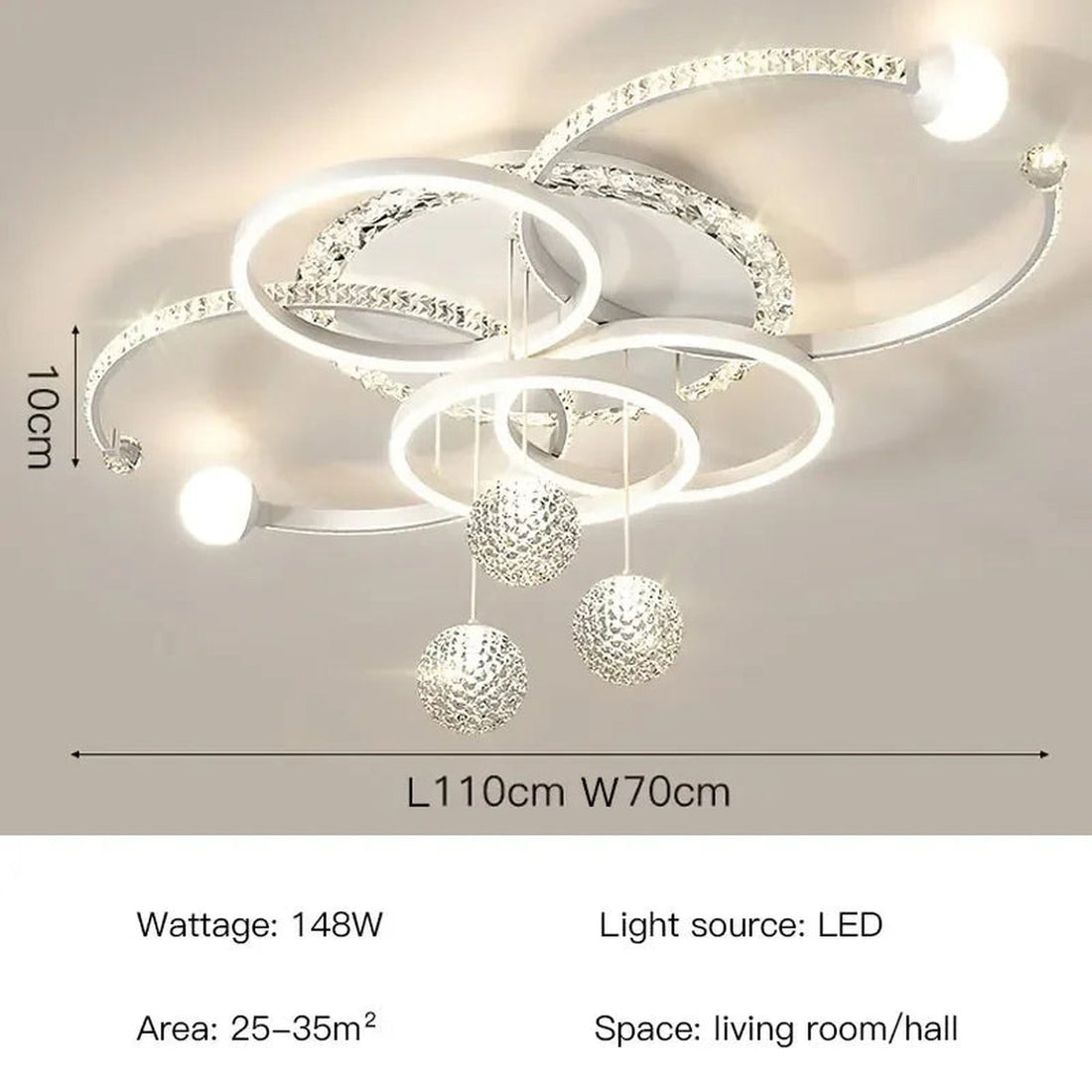 Modern Circle LED Pendant Light — Metal &amp; Acrylic Dining Room Lamp