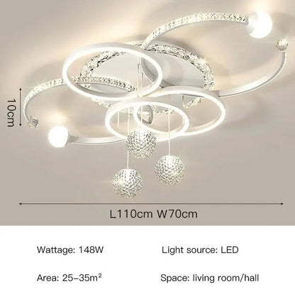 Modern Circle LED Pendant Light — Metal &amp; Acrylic Dining Room Lamp