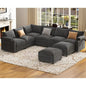 Oversized Cloud Sectional Sofa — 8-Seat Velvet with Chaise