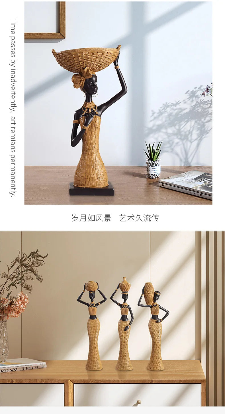 Woven in Gold — Tribal Weave Resin Sculpture in Bohemian Gold & Brown