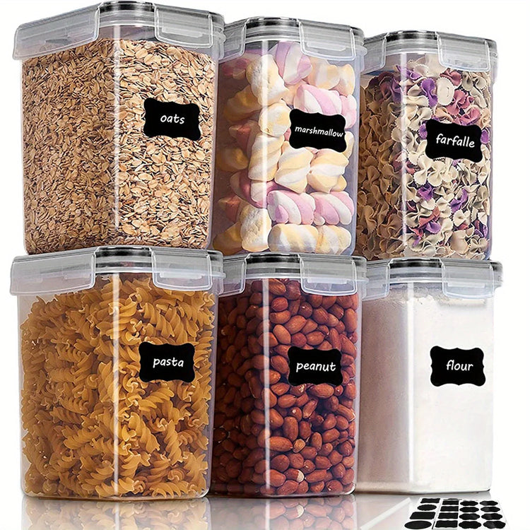 6-Piece Airtight Food Storage Container Set with Labels Jonine’s Corner