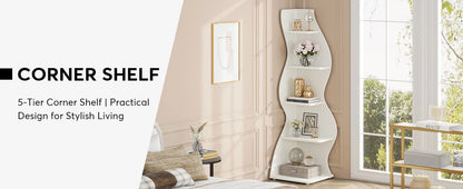 The Corner That Finally Does Something — Tribesigns 5-Tier Wall Corner Bookshelf & Plant Stand