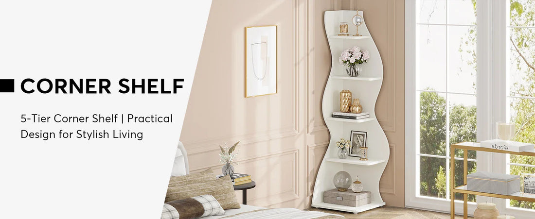 The Corner That Finally Does Something — Tribesigns 5-Tier Wall Corner Bookshelf &amp; Plant Stand