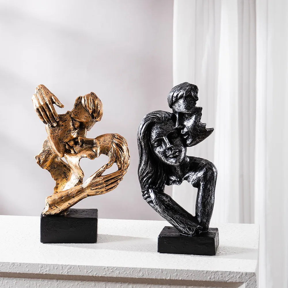 Vilead Couple Statue Lover Sculptures Tabletop Shelf Decor Anniversary Wedding Gift Home Interior Contemporary Mantel Bookshelf