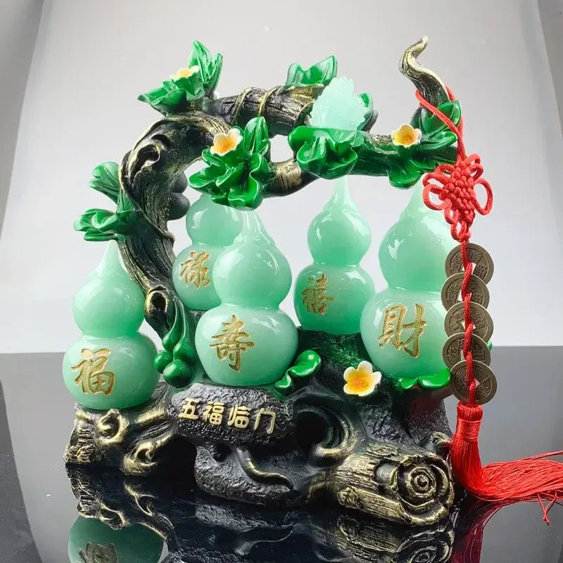 Feng Shui Gourd Ornament – Resin Lucky Décor for Home & Office