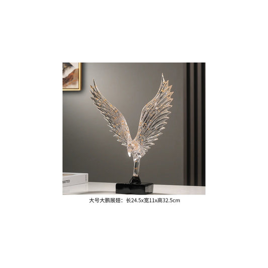 Gold Angel Wing Sculpture — Abstract Resin Figurine for Home Décor & Shelf Styling