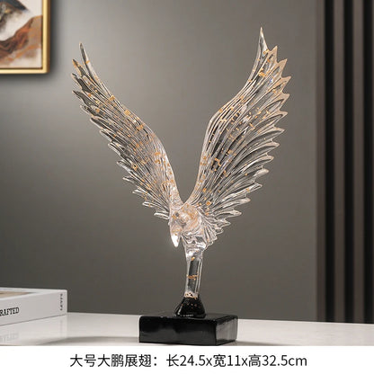 Gold Angel Wing Sculpture — Abstract Resin Figurine for Home Décor & Shelf Styling