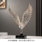 Gold Angel Wing Sculpture abstract resin figurine with metallic gold finish for home décor