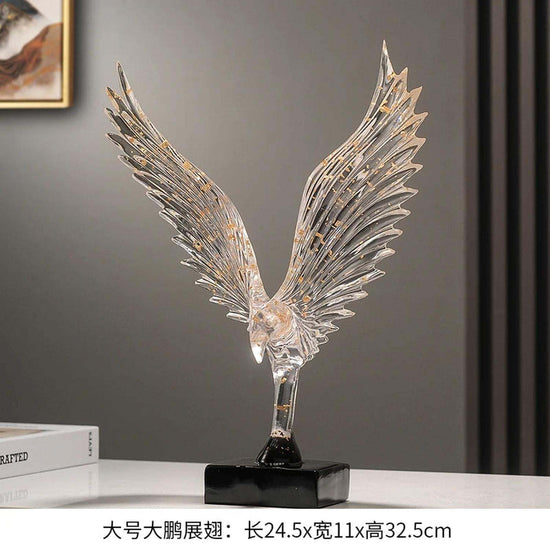 Gold Angel Wing Sculpture abstract resin figurine with metallic gold finish for home décor