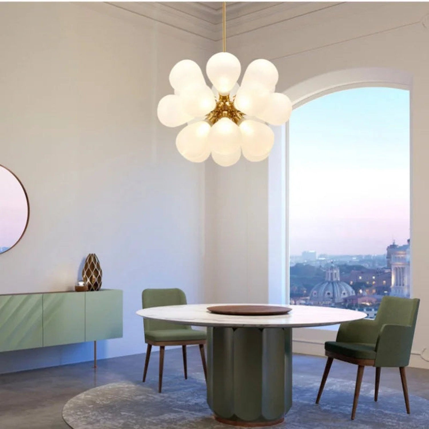 Suspended in Light — Designer Glass Bubble Chandelier for Bedroom &amp; Living Room