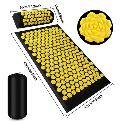 The Pressure Point Set — Spike Acupressure Mat &amp; Pillow for Back Pain, Muscle Relief &amp; Better Sleep