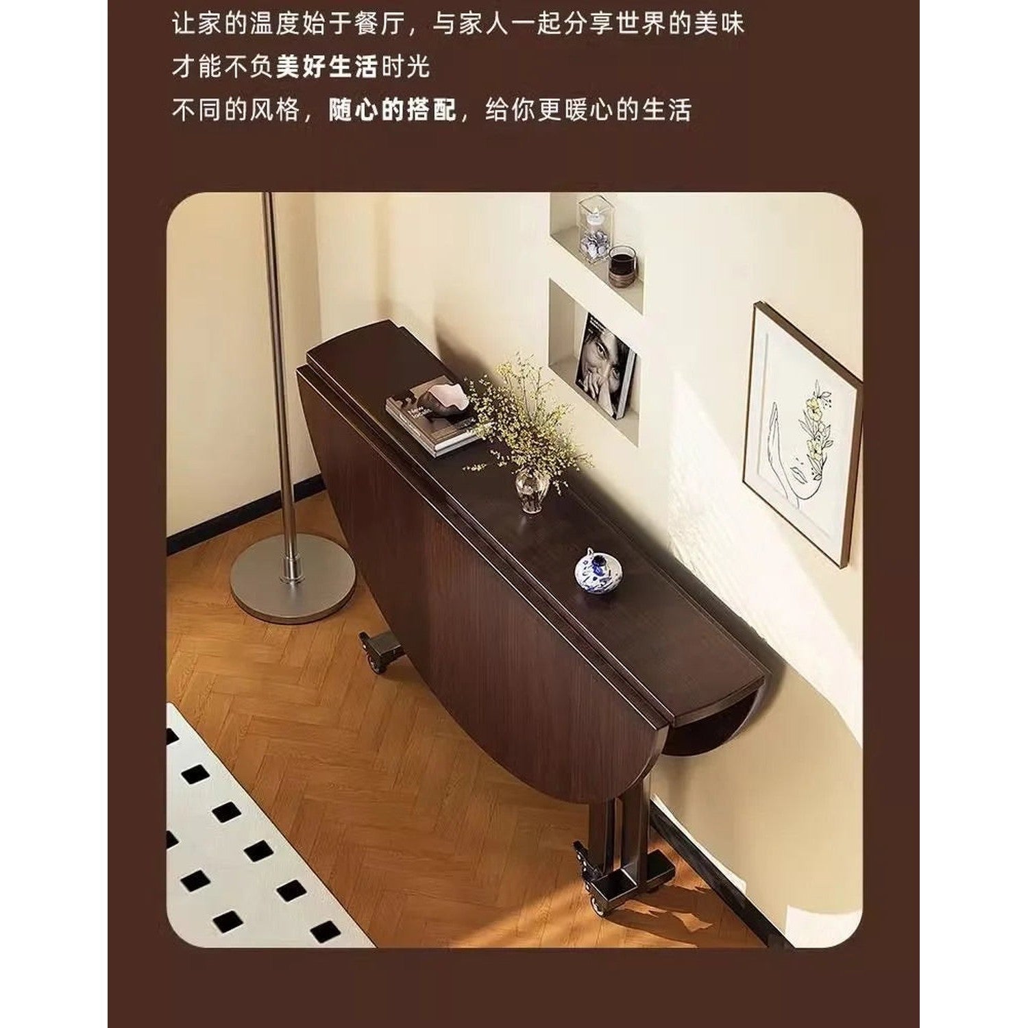 Round Foldable Dining Table — 100 &amp; 120cm