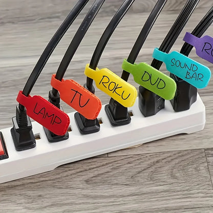 Cable Organizer Straps 10/30/50pcs Reusable Waterproof Color-Coded Labels, Charger Data Cords Management Ties Cable Ties