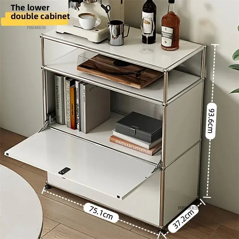 MLG Modern Dual Cabinet – Wood & Acrylic Living Room Storage