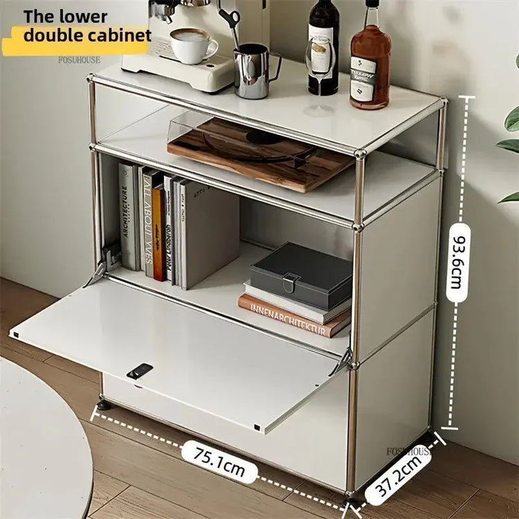 MLG Modern Dual Cabinet – Wood & Acrylic Living Room Storage