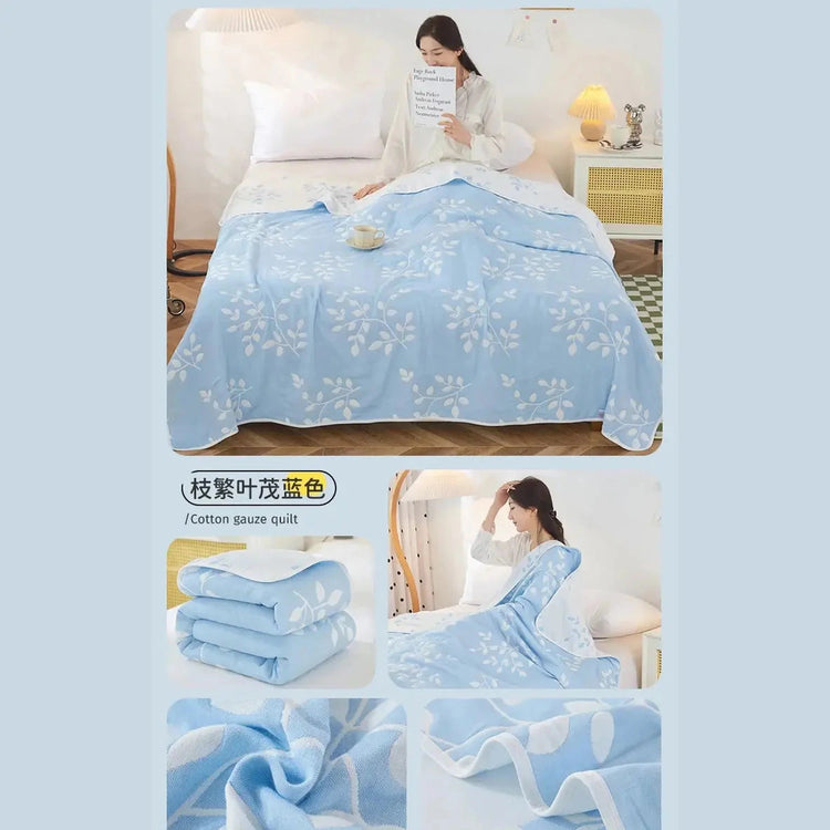Cool Breathability Summer Quilt Multi-functional Cotton Gauze Fabric Towel Blanket Thin Breathable Duvet Skin-friendly Comforter Jonine’s Corner
