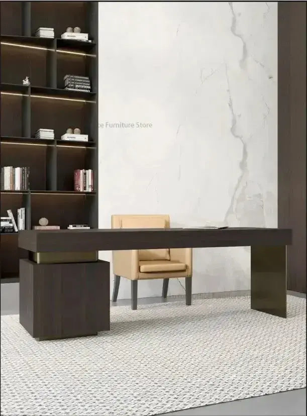 Italian Minimalism Office Desks Luxury Design Modern Study Office Desks Villa High-end Office Furniture Bureau De Chambre FYOD Jonine’s Corner