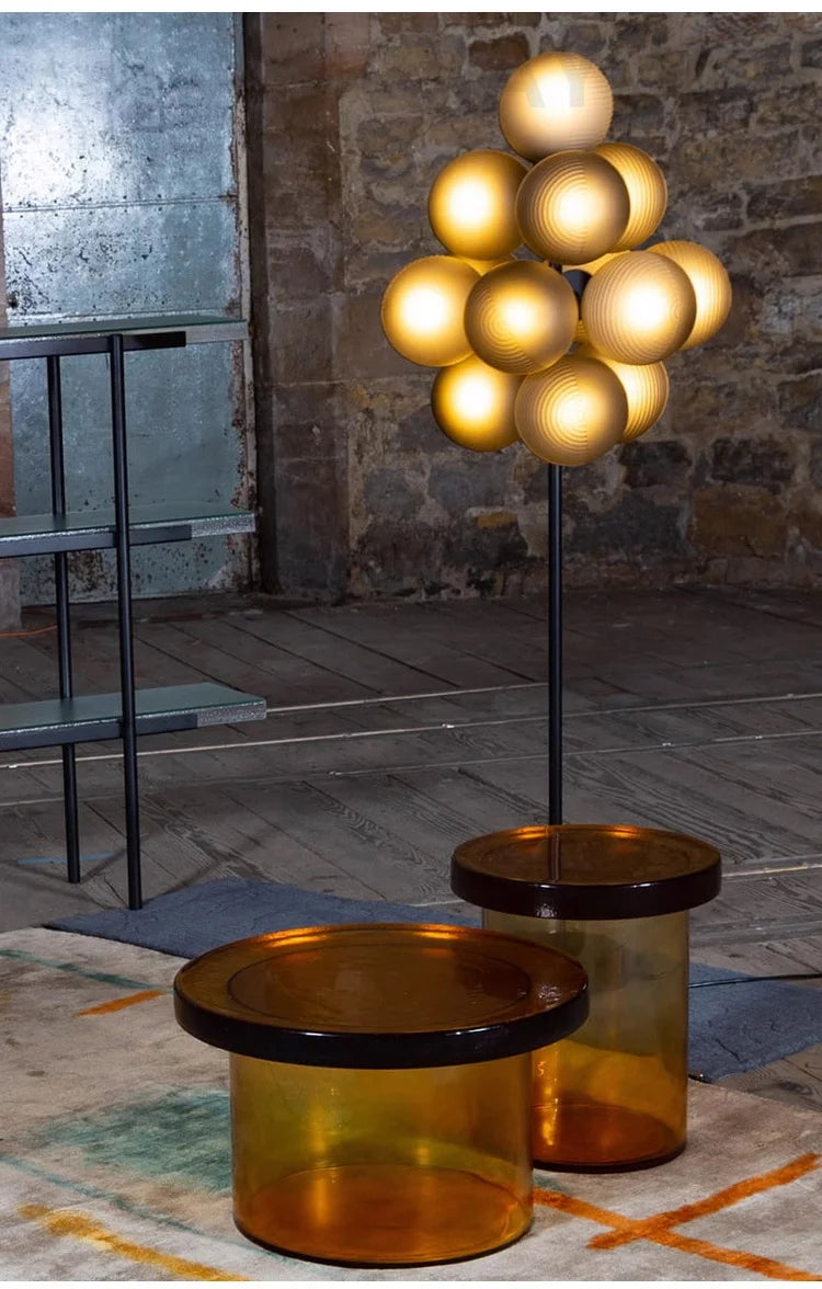 The Grape Cluster — Sculptural Glass Floor Lamp with Warm LED Glow