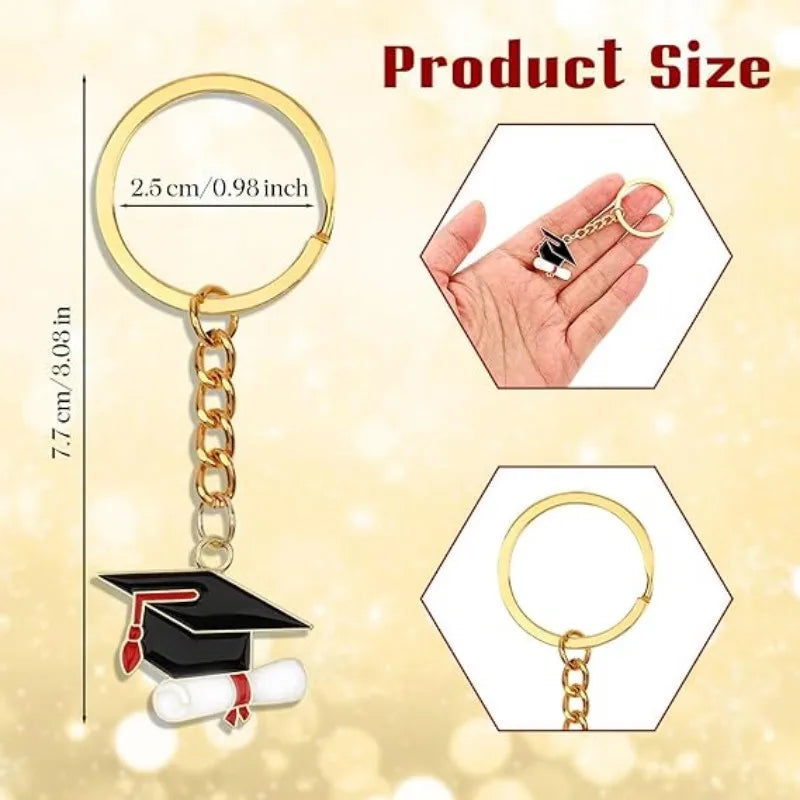 Graduation Cap Keychains — Set of 20