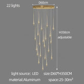 Modern Branch Shaped Gold Bar Staircase Long Chandelier For Duplex Living Room Dining Room Restaurant Home Decor Lustre Fixtures