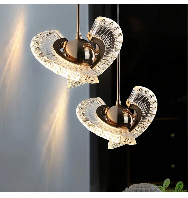 Modern Rose Gold LED Pendant Light — Bedroom &amp; Living Room Chandelier