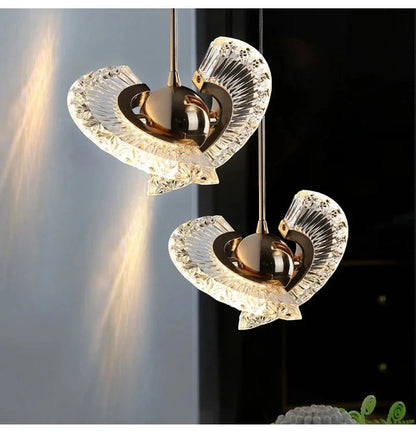 Modern Rose Gold LED Pendant Light — Bedroom & Living Room Chandelier