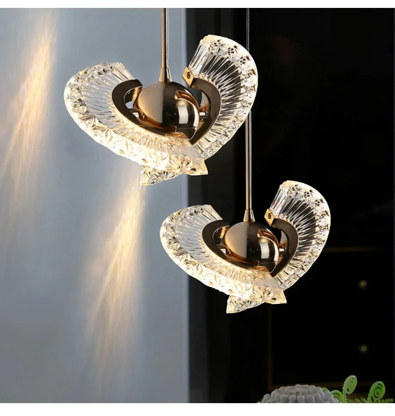 Modern Rose Gold LED Pendant Light — Bedroom & Living Room Chandelier