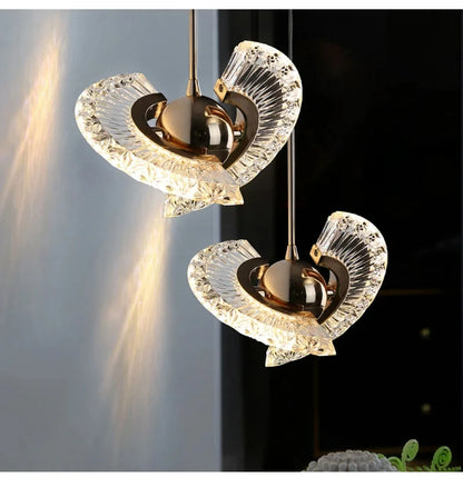 Modern Rose Gold LED Pendant Light — Bedroom & Living Room Chandelier