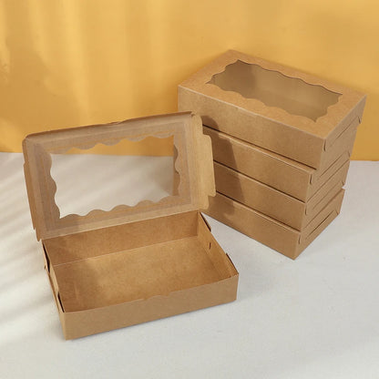 Kraft Paper Gift Boxes with Window — Set of 5, 10, or 20