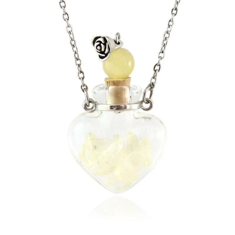 Fashion Glass Perfume Essential Oil Bottle Pendants DIY Women&