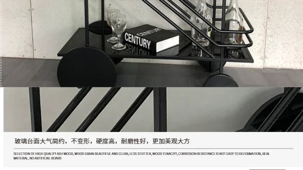 Iron Art Rolling Bar & Serving Cart