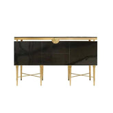 Modern Glass & Steel Sideboard Cabinet Jonine’s Corner