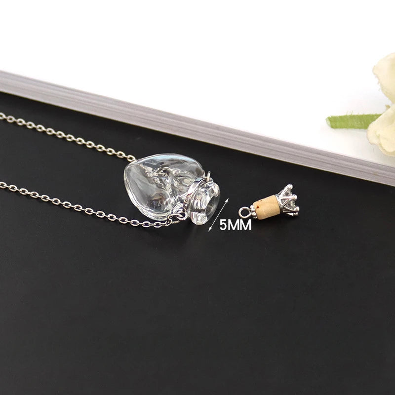 Fashion Glass Perfume Essential Oil Bottle Pendants DIY Women&
