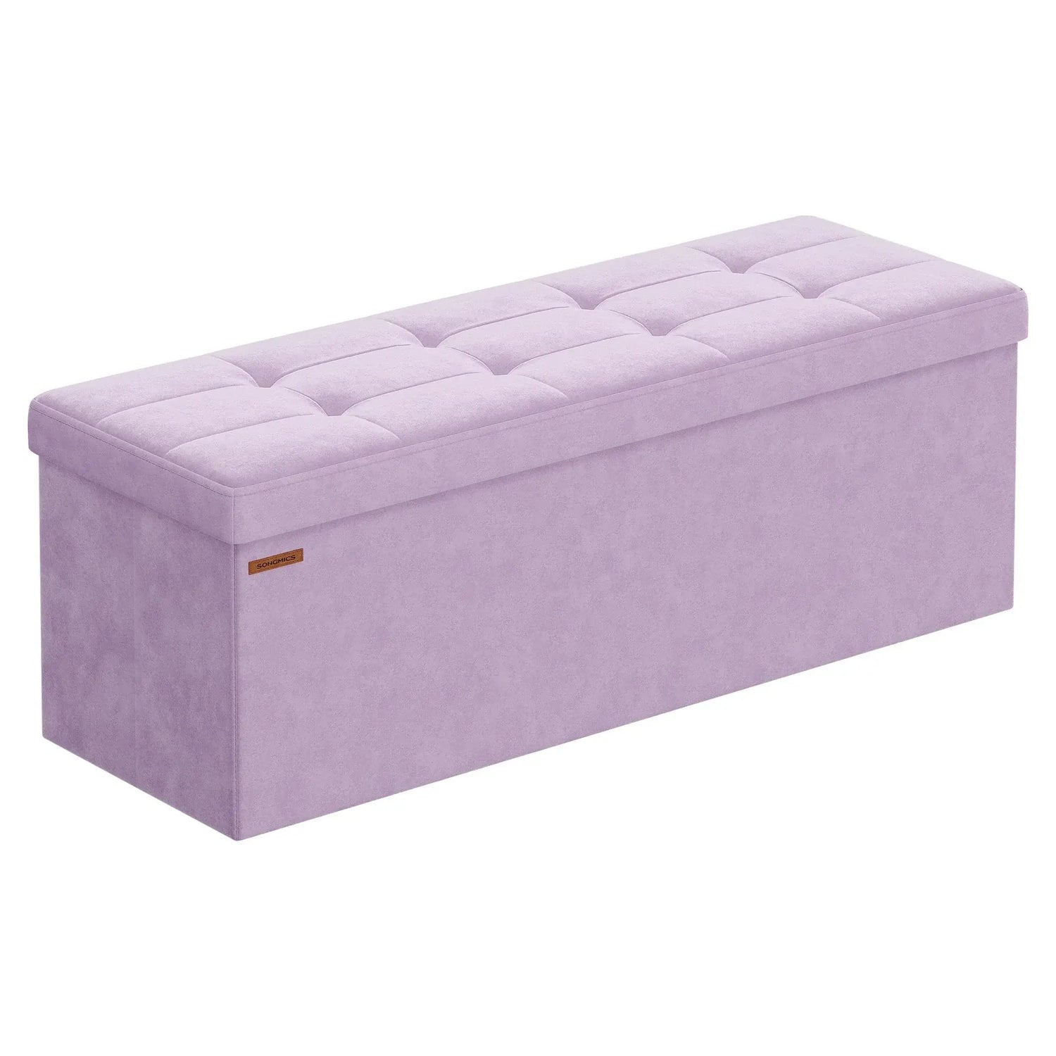 SONGMICS Foldable Storage Ottoman: 38 x 110 x 38 cm Cube Bench (300 kg capacity) for Living Room, Bedroom Jonine&
