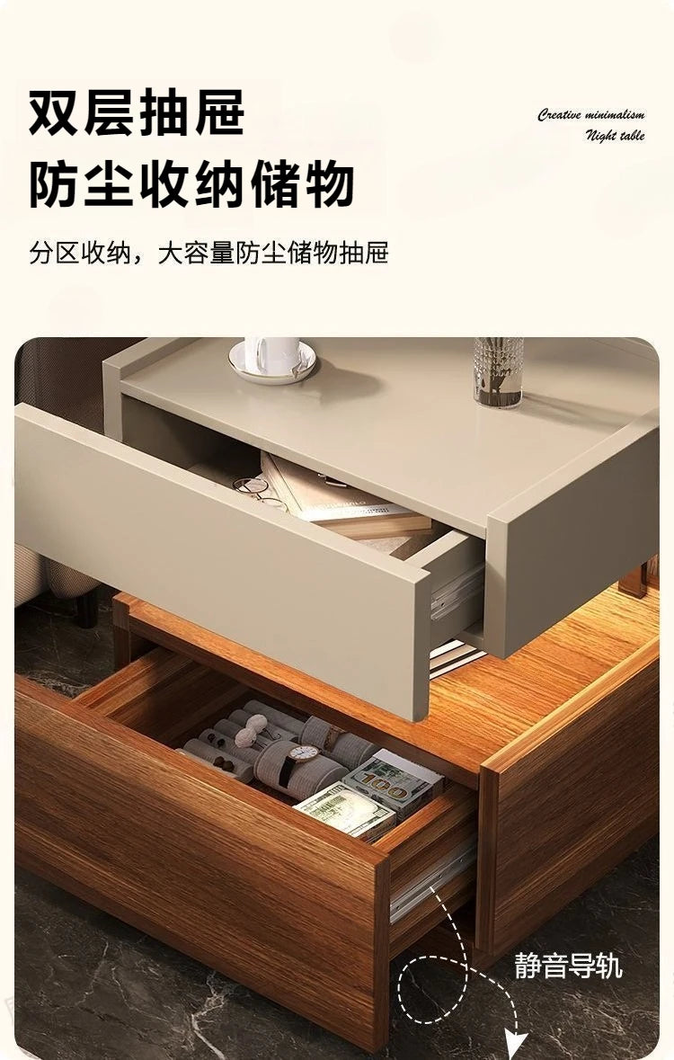 Simple European Bedside Table Classic Storage Luxury Trendy Night Table Modern Premium Comodini Camera Letto Bedroom Furnitures