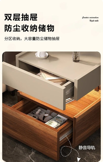 Simple European Bedside Table Classic Storage Luxury Trendy Night Table Modern Premium Comodini Camera Letto Bedroom Furnitures
