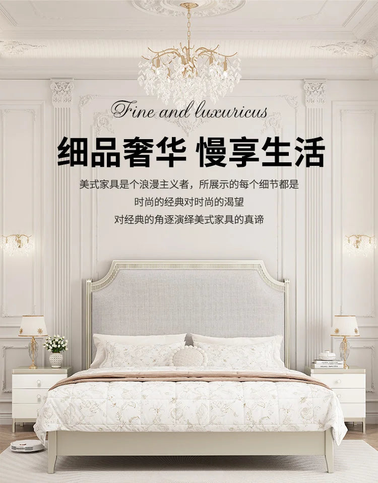European Minimalist Waterproof Bed Frame with Headboard