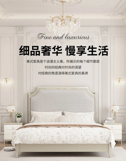 European Minimalist Waterproof Bed Frame with Headboard