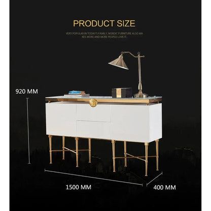 Modern Glass &amp; Steel Sideboard Cabinet
