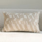 French Cream Jacquard Lumbar Pillow Cover — Embroidered Cushion Cover 12×20in