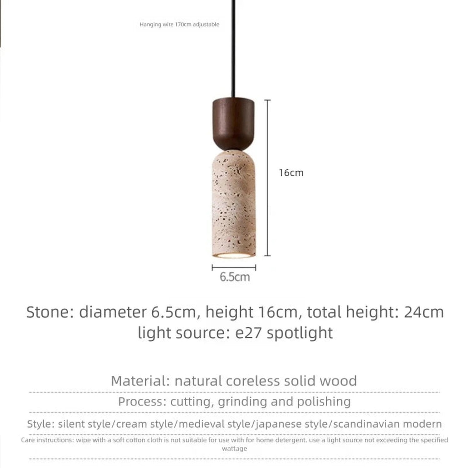 Stone Cord Pendant Light